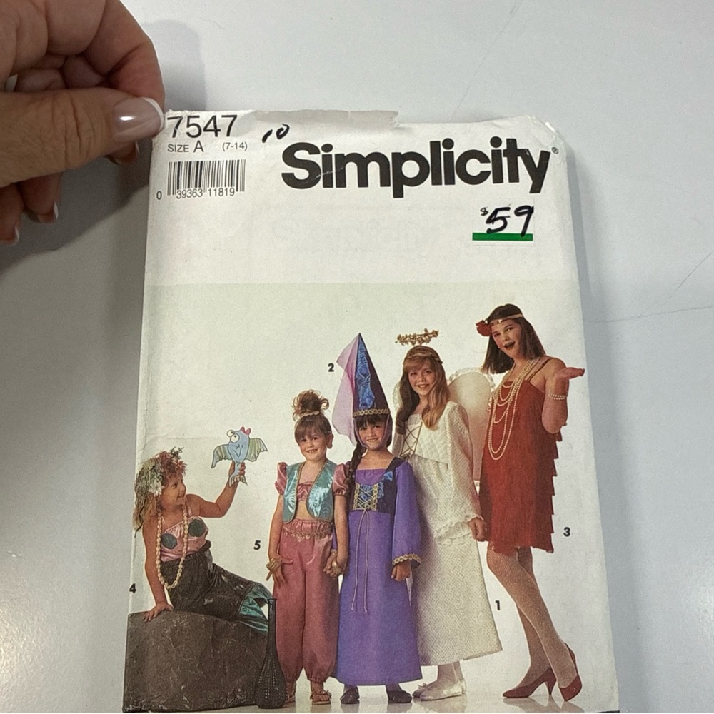 Simplicity 7547‎ GIRLS COSTUMES Sewing Pattern Mermaid Angel sizes 7 8 10 12 14